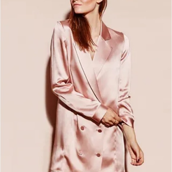 Fleur du Mal Double Breasted Short Dress, Pink, Size Small - Picture 2 of 2